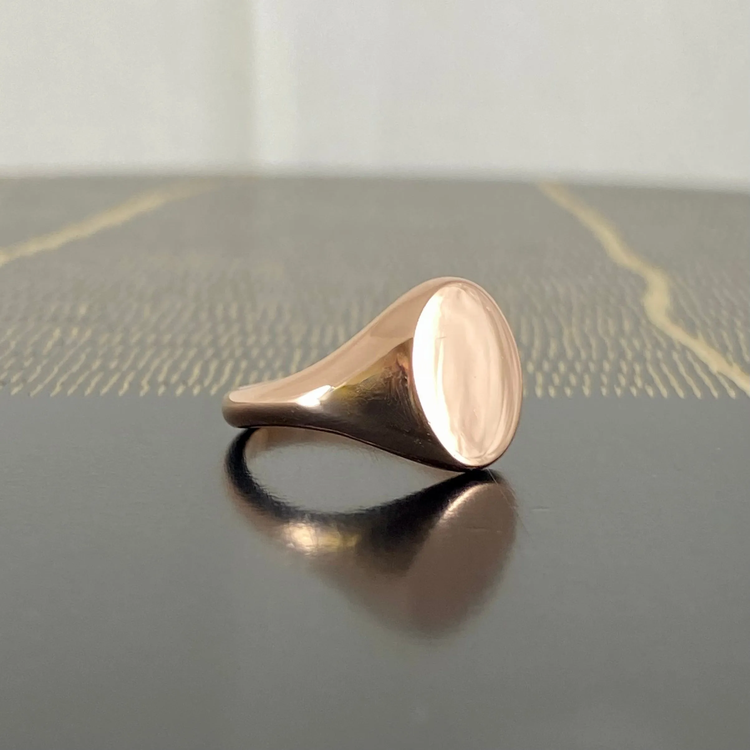 Classic Oval 11mm x 9mm - 9 Carat Rose Gold Signet Ring