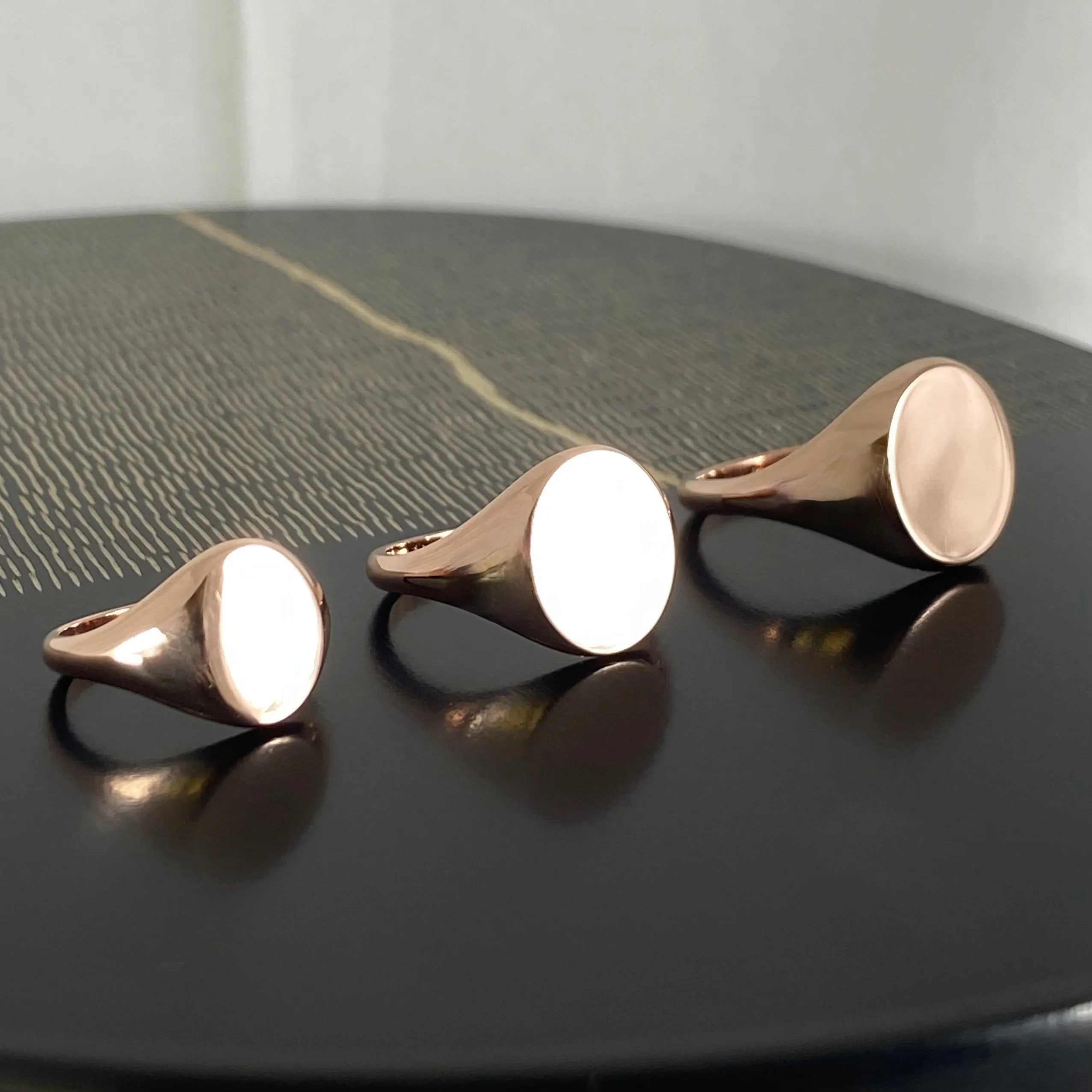 Classic Oval 11mm x 9mm - 9 Carat Rose Gold Signet Ring