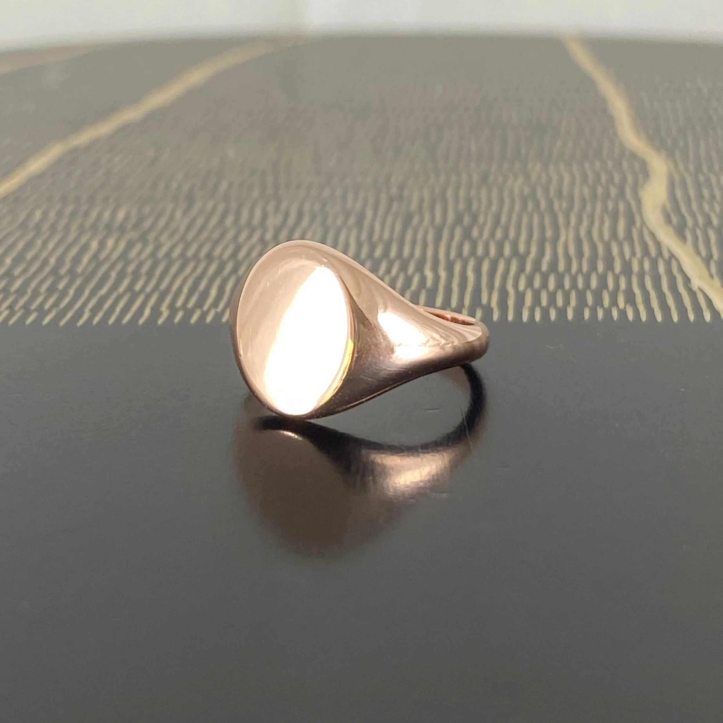 Classic Oval 11mm x 9mm - 9 Carat Rose Gold Signet Ring