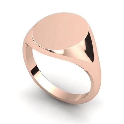 Classic Oval 11mm x 9mm - 9 Carat Rose Gold Signet Ring
