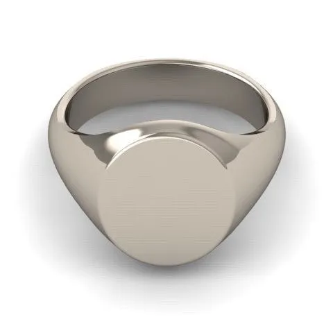 Classic Oval 20mm x 16mm - 9 Carat White Gold Signet Ring