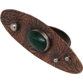 Copper and Malachite Large Statement Ring