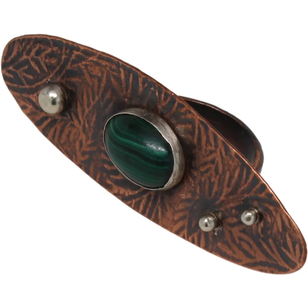 Copper and Malachite Large Statement Ring