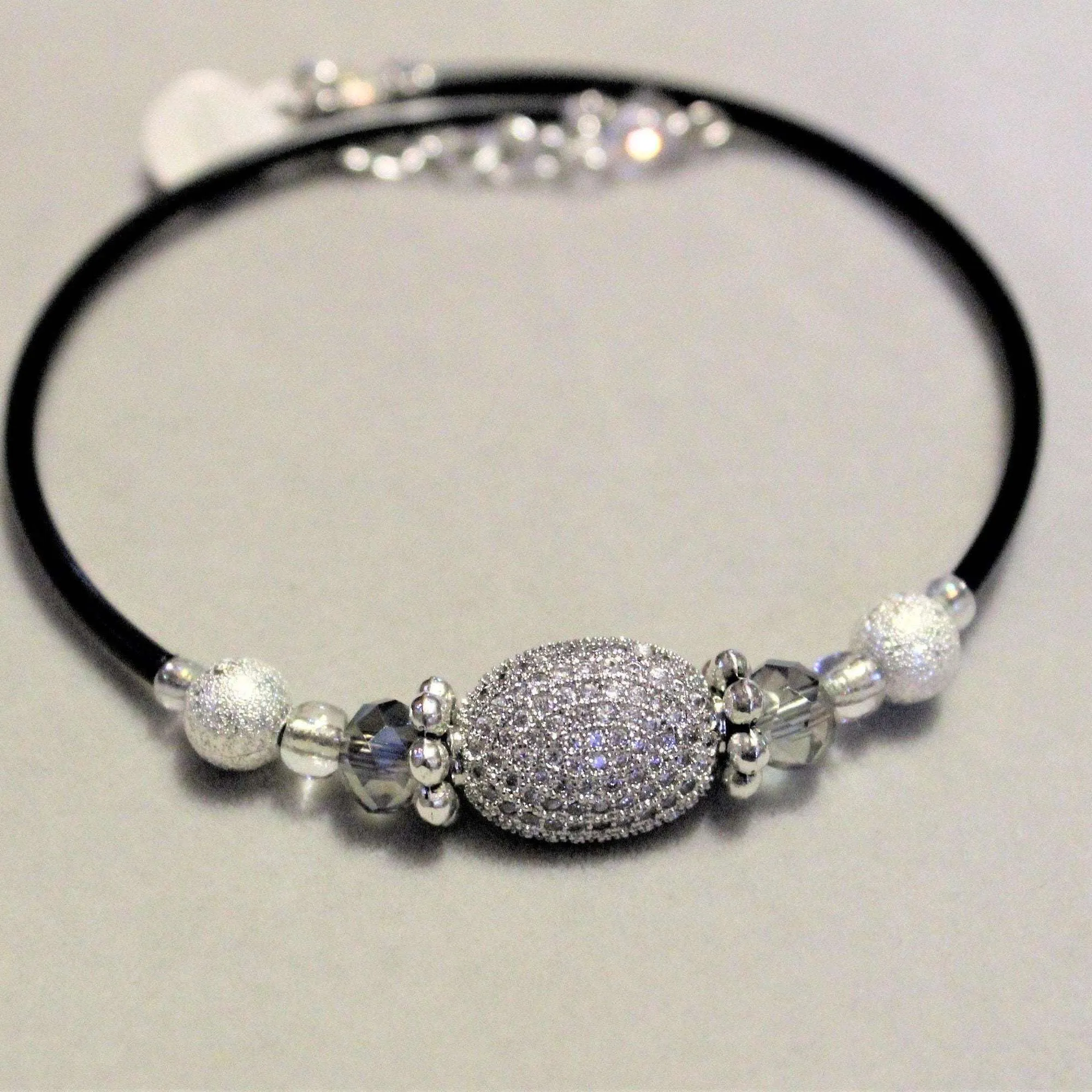 Cubic Zirconia Memory Wire Bangle bracelet