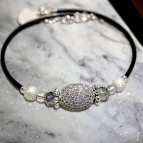 Cubic Zirconia Memory Wire Bangle bracelet