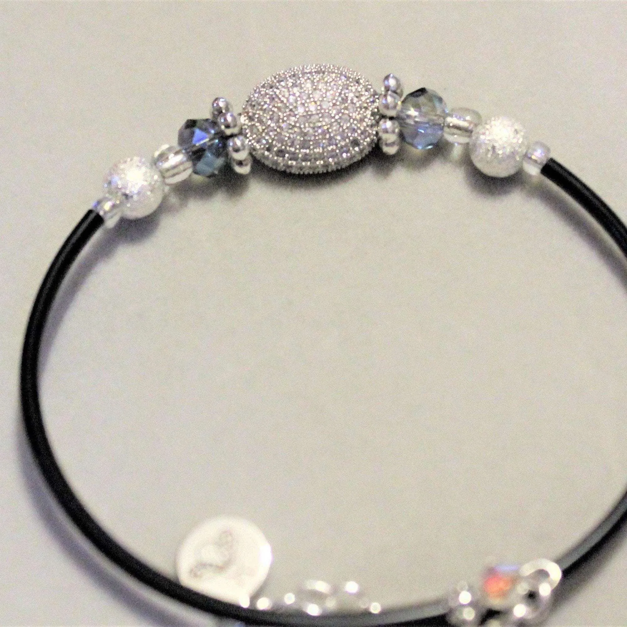 Cubic Zirconia Memory Wire Bangle bracelet