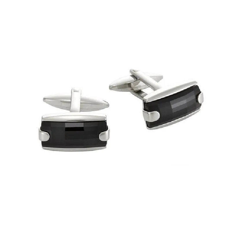 Cudworth Swarovski Black Crystal Cufflinks