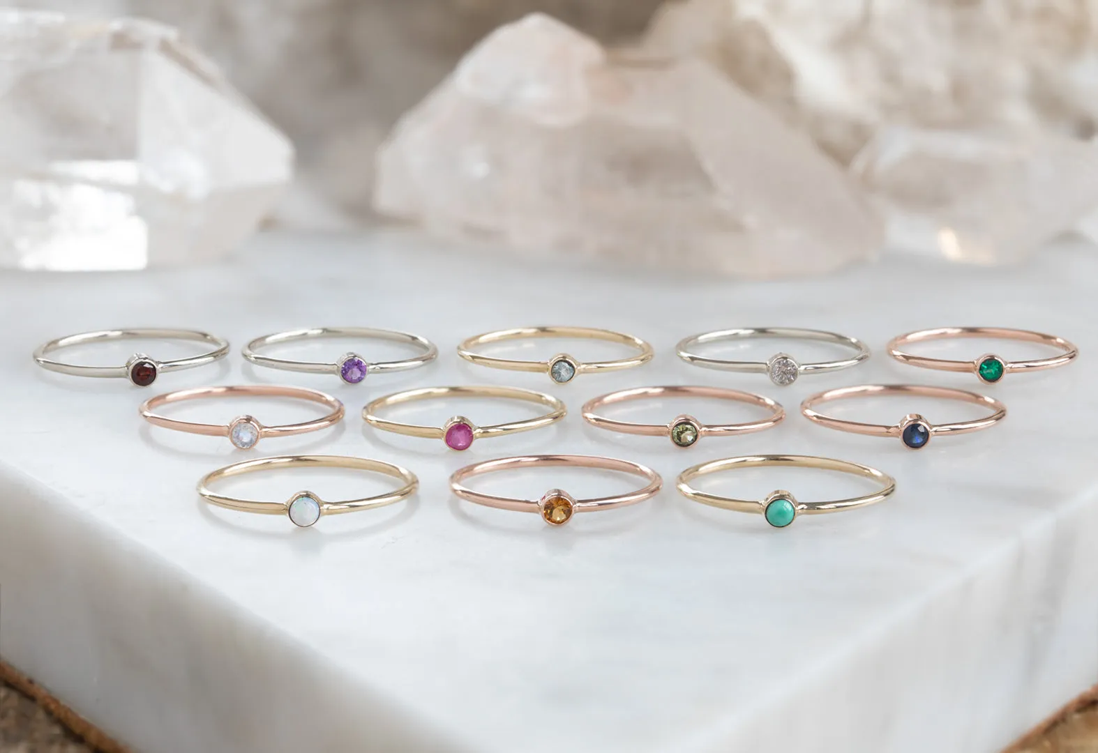 Custom Birthstone Stacking Ring