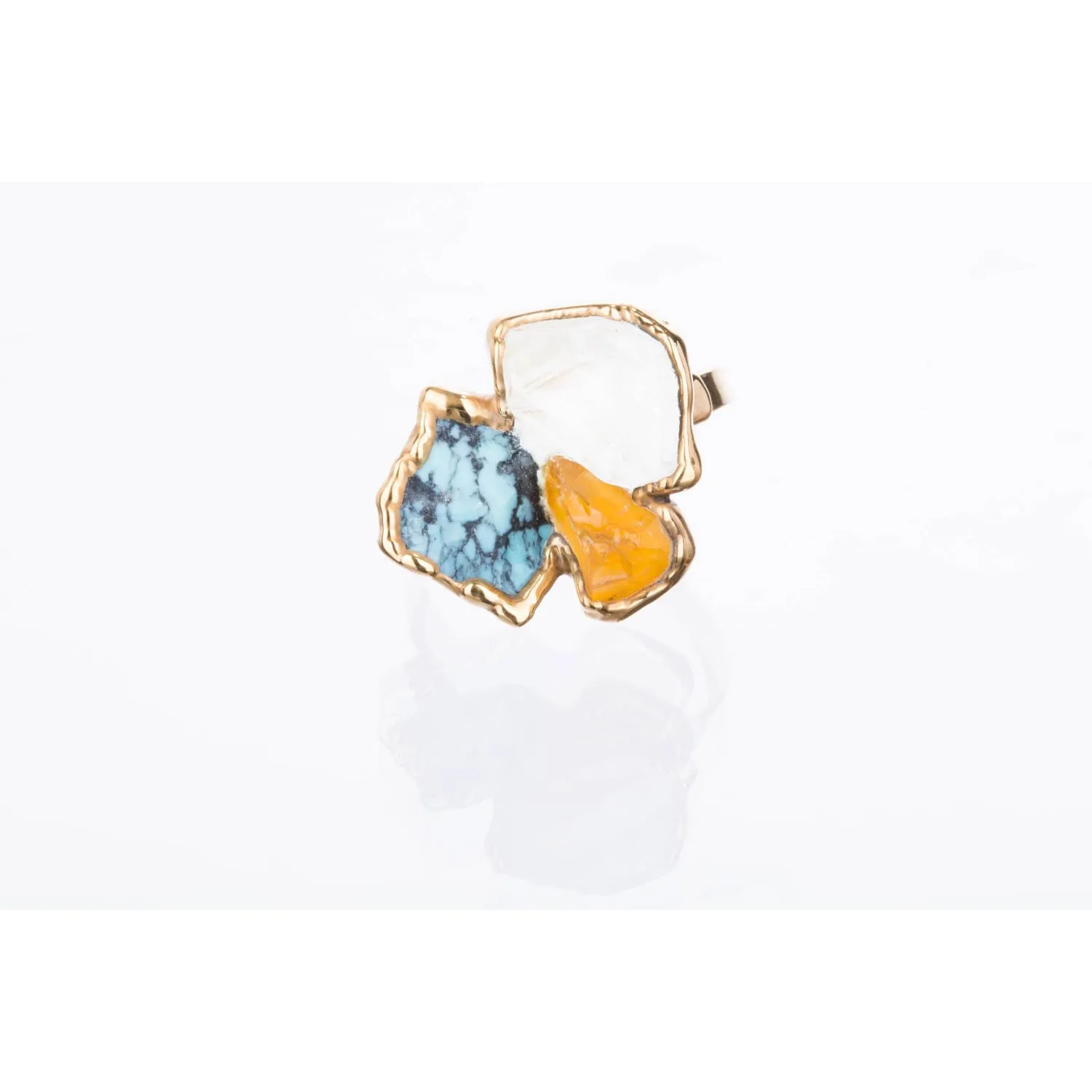 Custom Raw Birthstone Cluster Mothers Ring