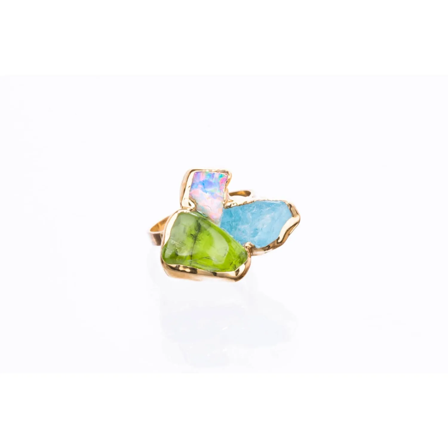 Custom Raw Birthstone Cluster Mothers Ring