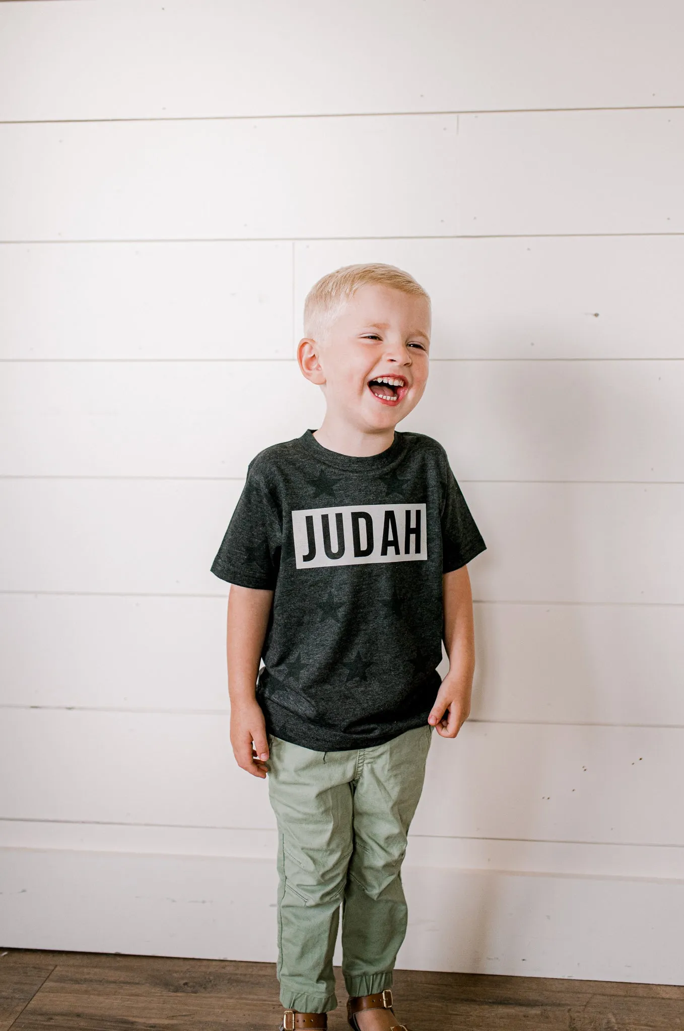 Customizable Black Star Name Block | Kids Tee