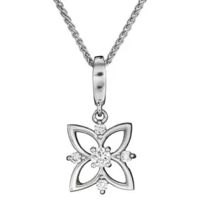 Diamond Butterfly Flower Pendant
