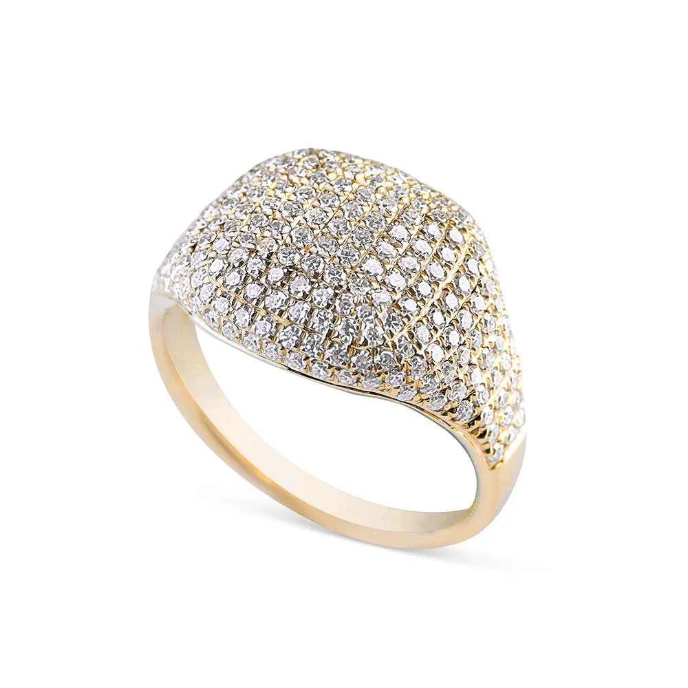 DIAMOND CUSHION SIGNET RING
