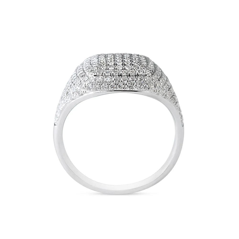 DIAMOND CUSHION SIGNET RING