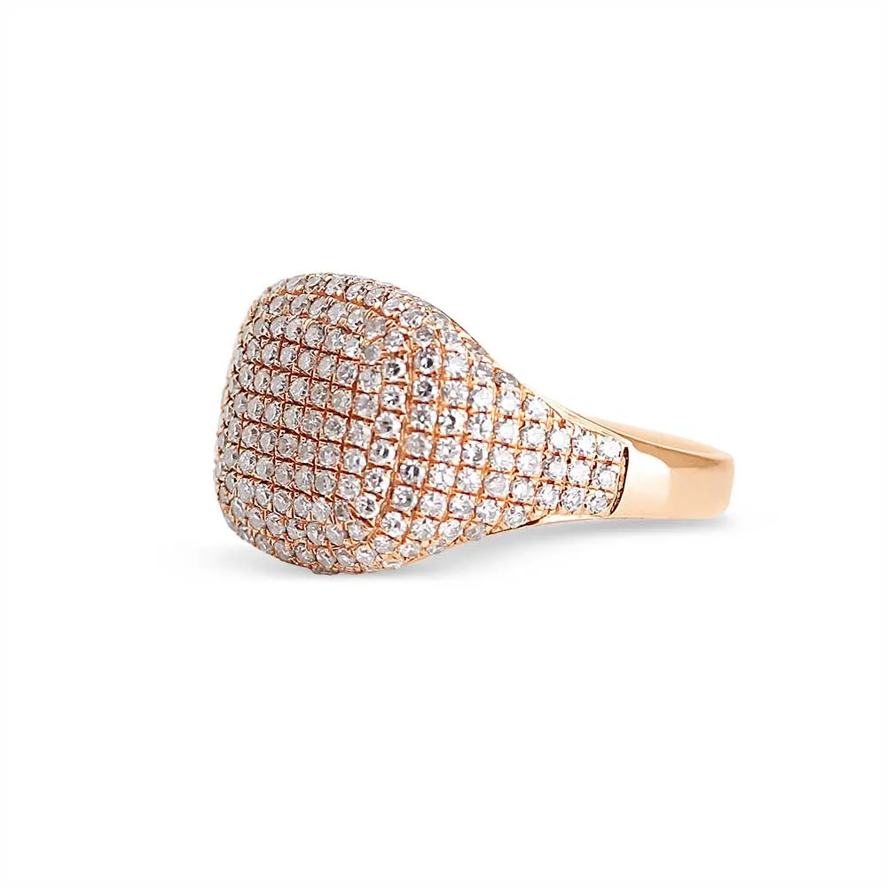 DIAMOND CUSHION SIGNET RING