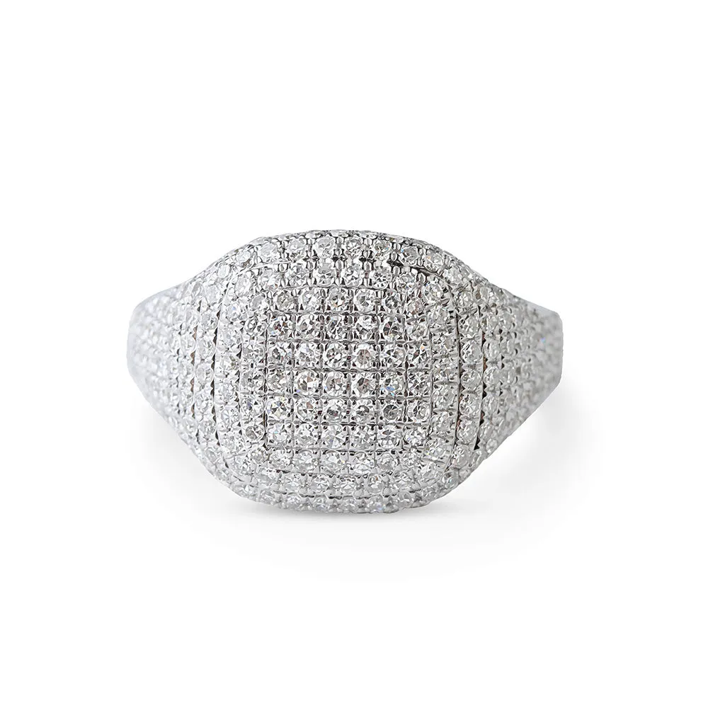 DIAMOND CUSHION SIGNET RING