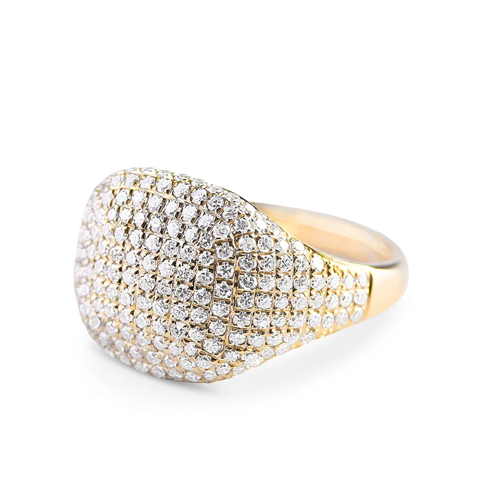 DIAMOND CUSHION SIGNET RING