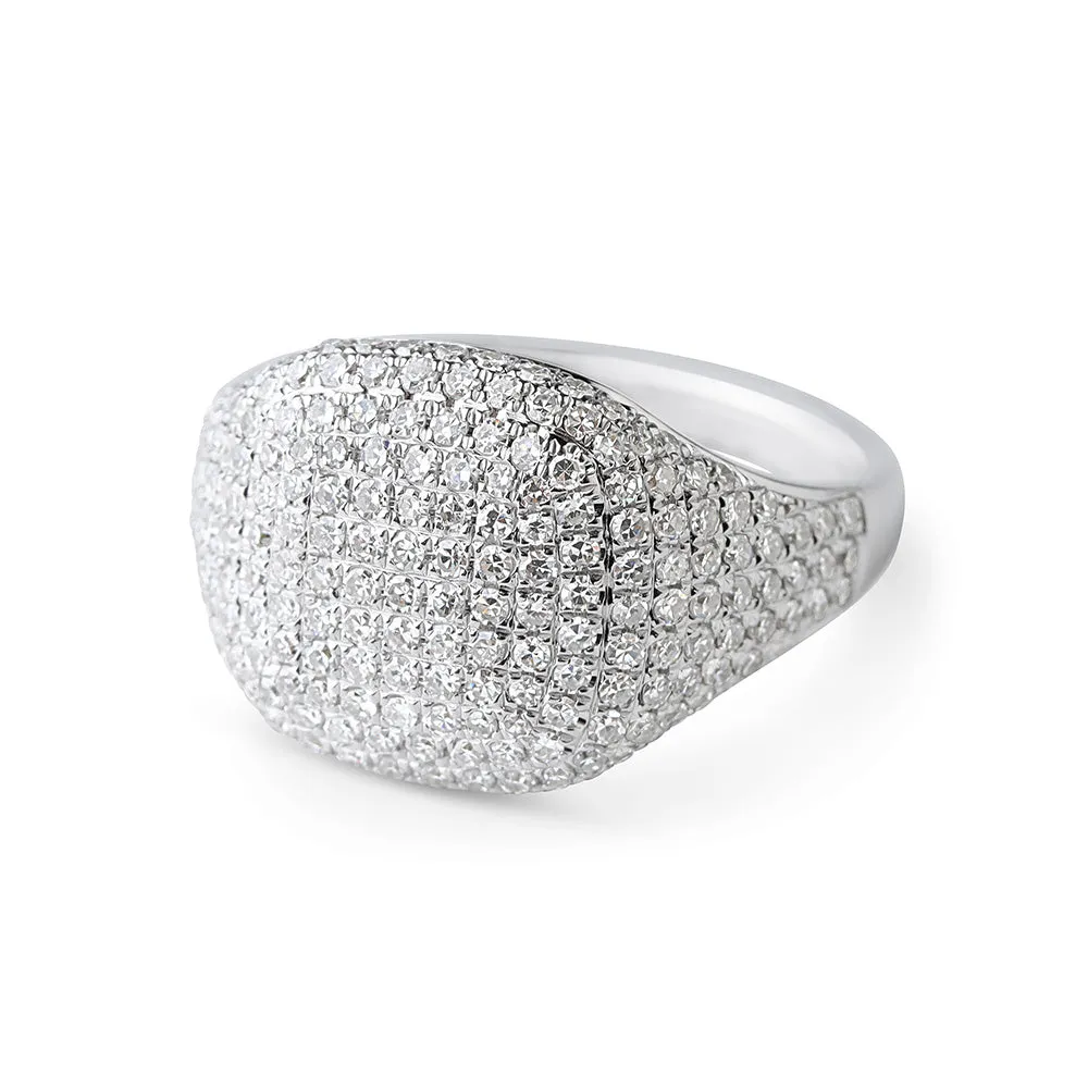 DIAMOND CUSHION SIGNET RING