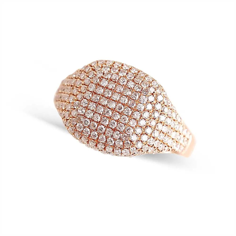 DIAMOND CUSHION SIGNET RING