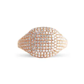 DIAMOND CUSHION SIGNET RING