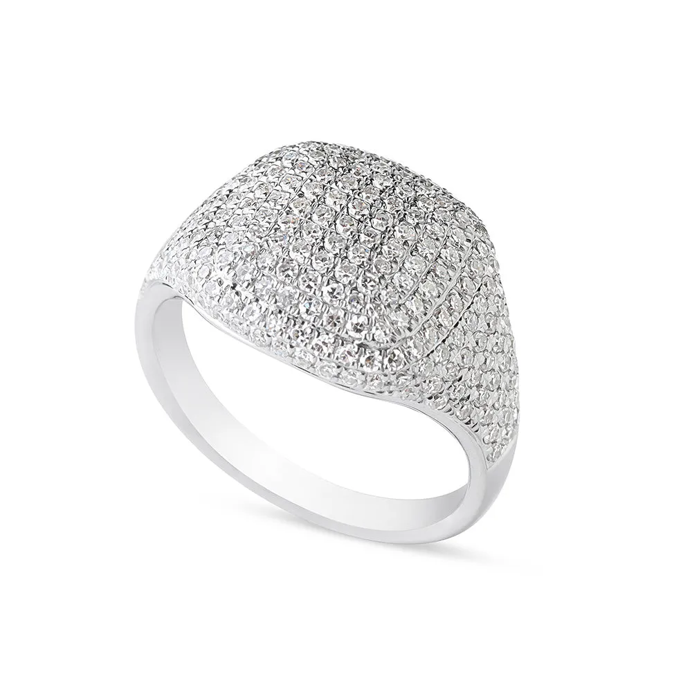 DIAMOND CUSHION SIGNET RING