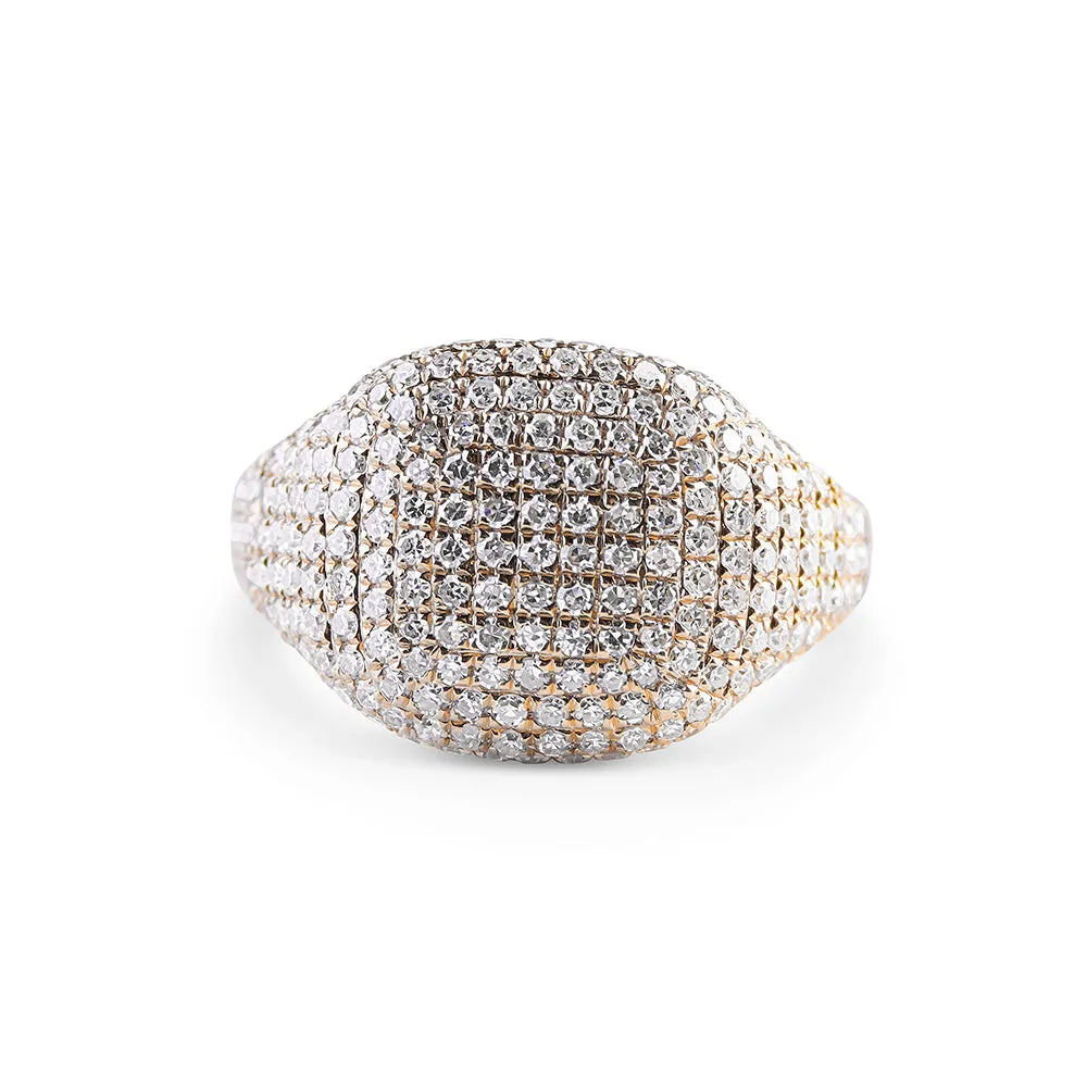 DIAMOND CUSHION SIGNET RING