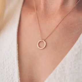 Elena 9ct Rose Gold Circle Pendant Necklace