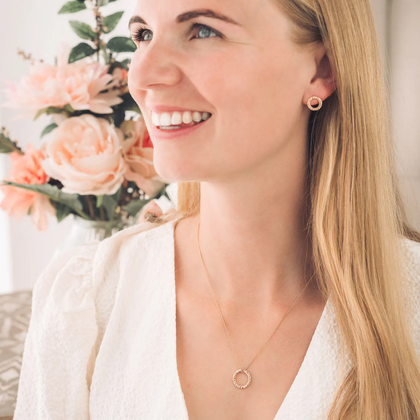 Elena 9ct Rose Gold Circle Pendant Necklace
