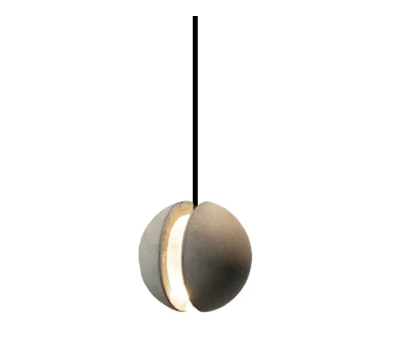 Eluf Concrete Sphere Minimalist Pendant Light