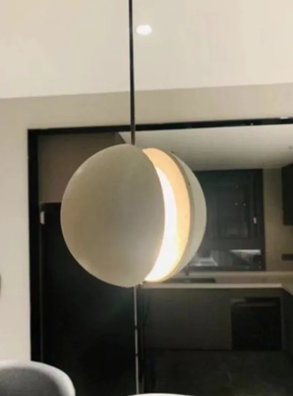 Eluf Concrete Sphere Minimalist Pendant Light