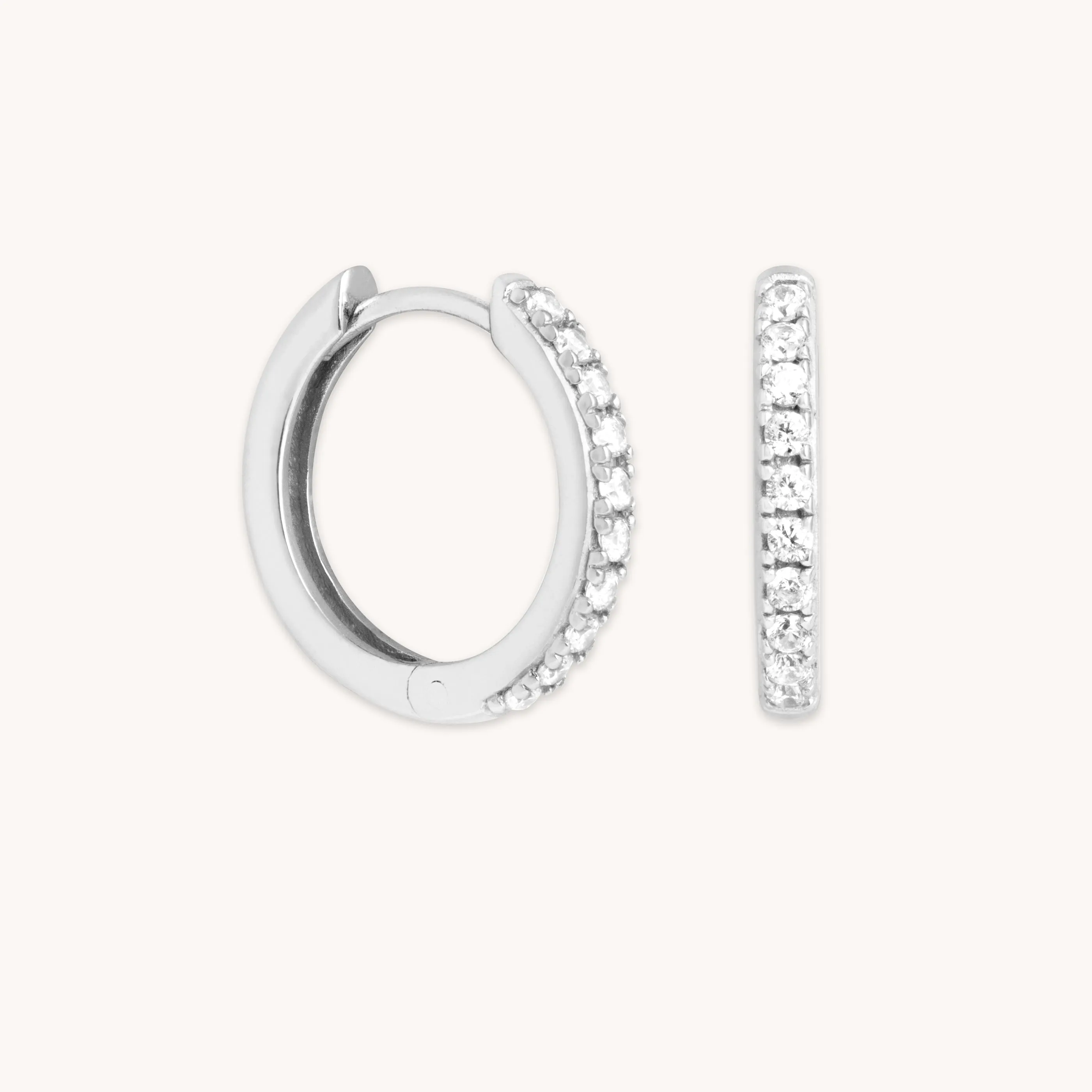Essential Crystal Small Hoops in Silver