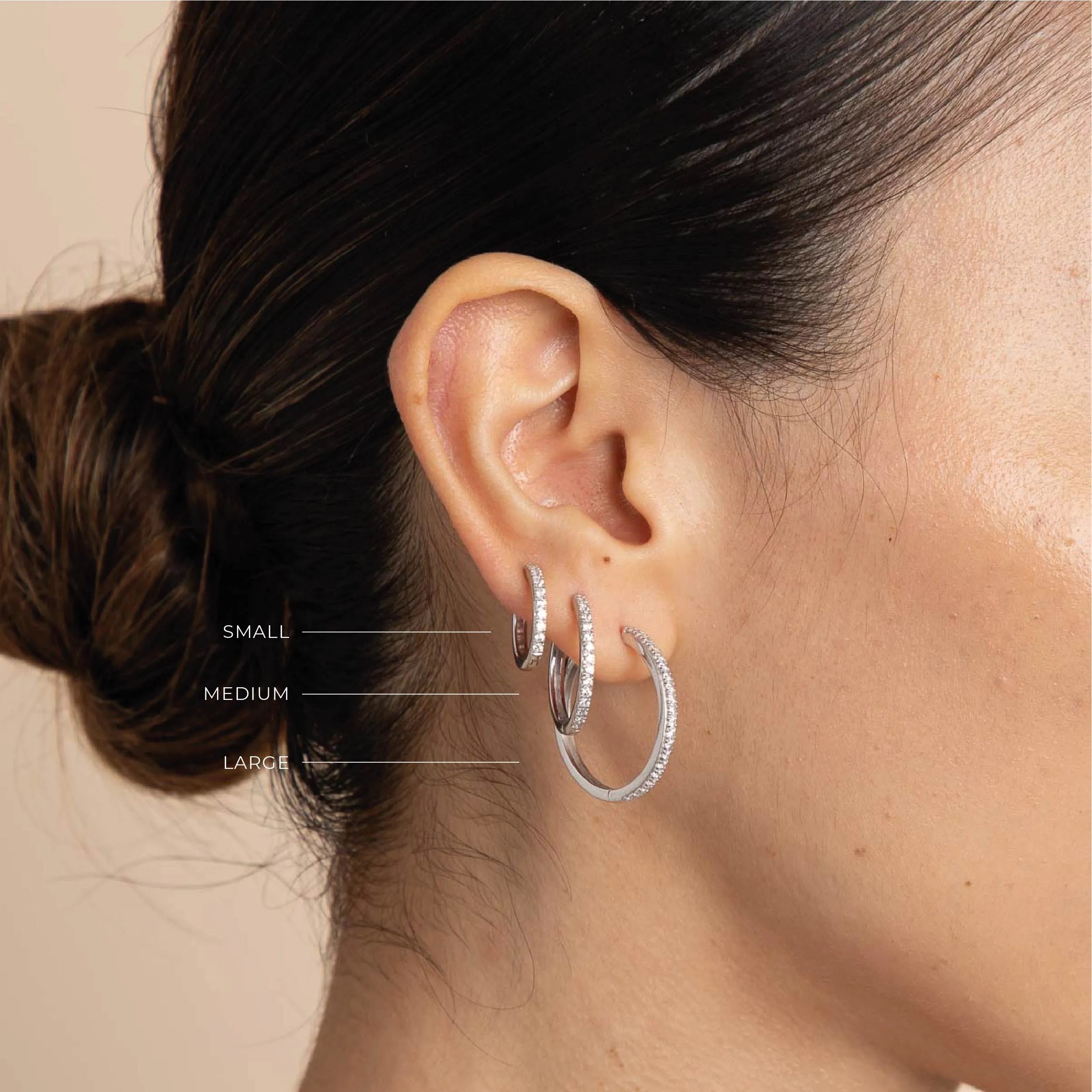 Essential Crystal Small Hoops in Silver