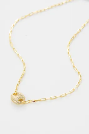 Estee Cubic Zirconia Horsebit Center Necklace