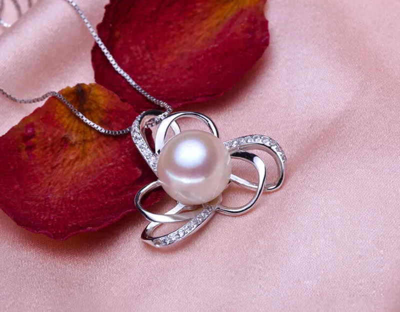 European style natural stone pendant for women fashion 925 sterling silver necklace&pendant 100% real freshwater pearl