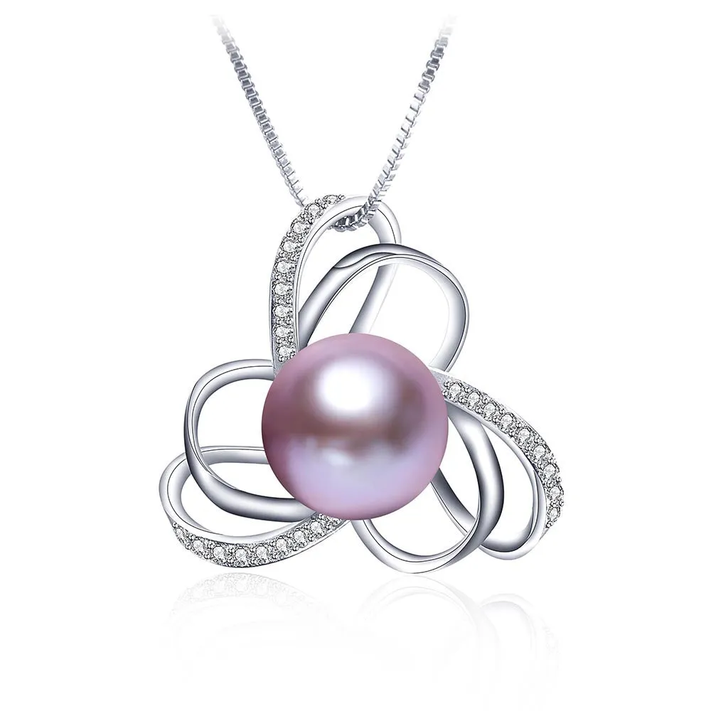European style natural stone pendant for women fashion 925 sterling silver necklace&pendant 100% real freshwater pearl