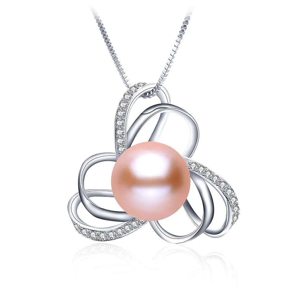 European style natural stone pendant for women fashion 925 sterling silver necklace&pendant 100% real freshwater pearl