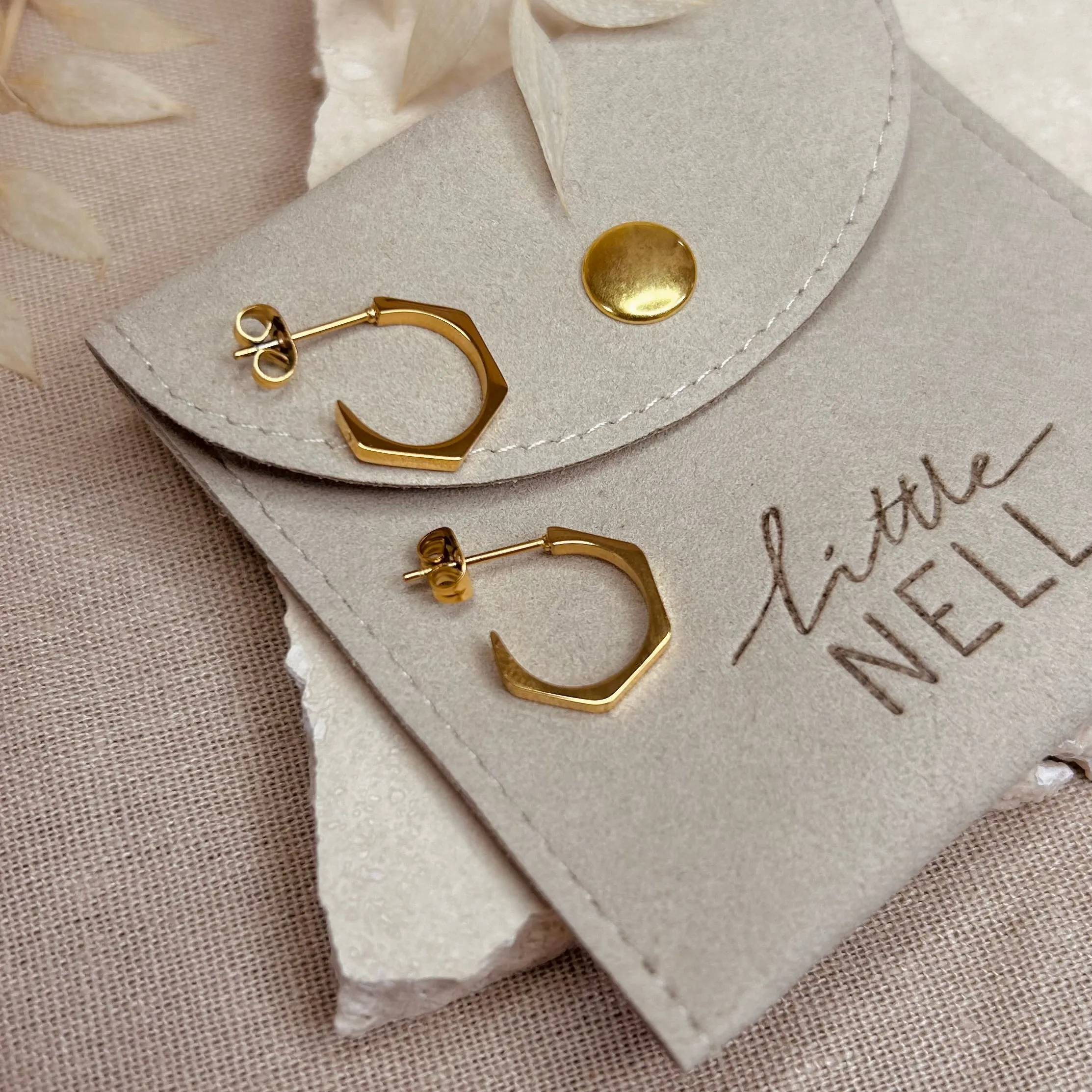 Everyday Gold Hexagon Hoop Earrings