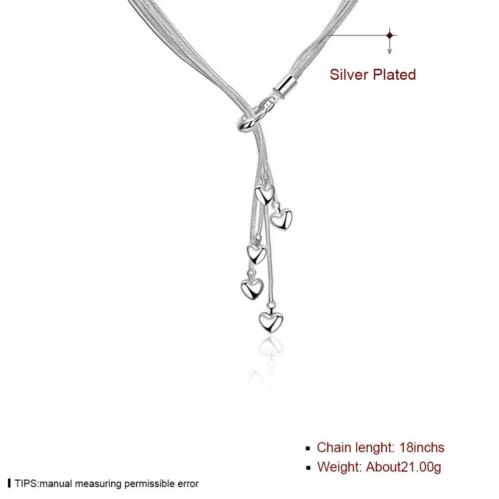 Fashion 925 Sterling Silver Necklaces For Women Jewelry Heart Choker Necklace Pendants Charm Minecraft