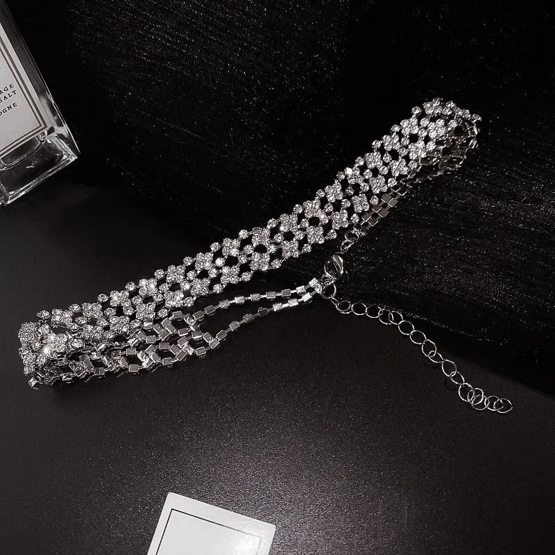 Fashion Full Rhinestone Choker Necklaces for Women Crystal Necklaces