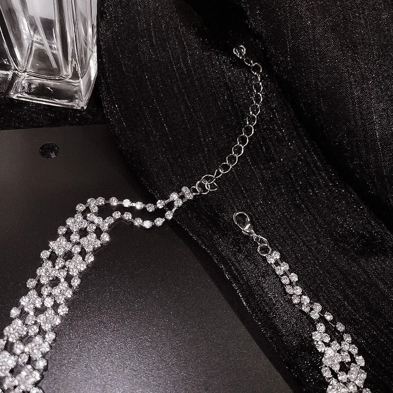 Fashion Full Rhinestone Choker Necklaces for Women Crystal Necklaces