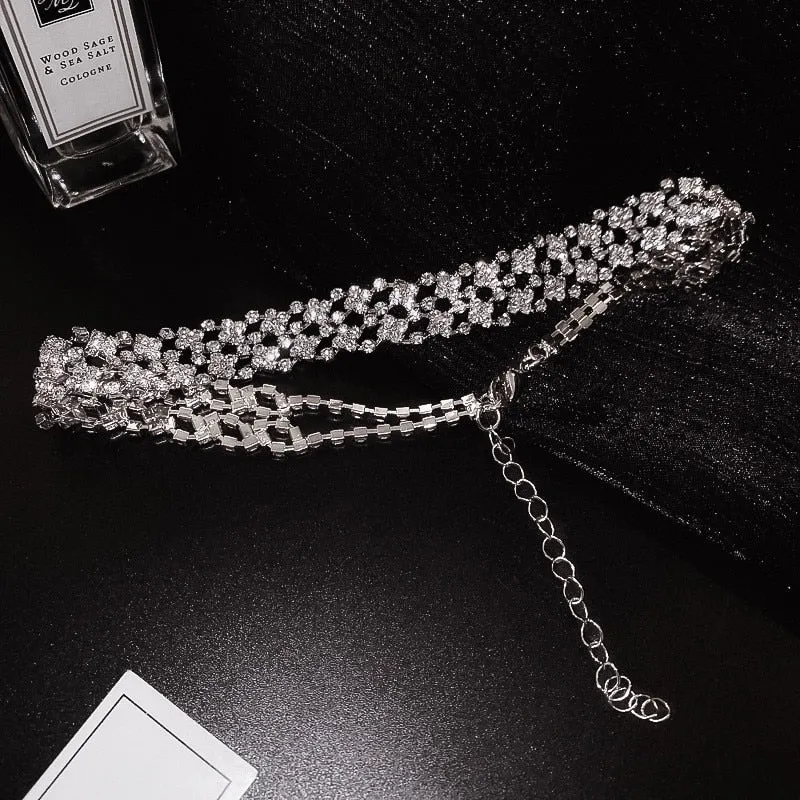Fashion Full Rhinestone Choker Necklaces for Women Crystal Necklaces