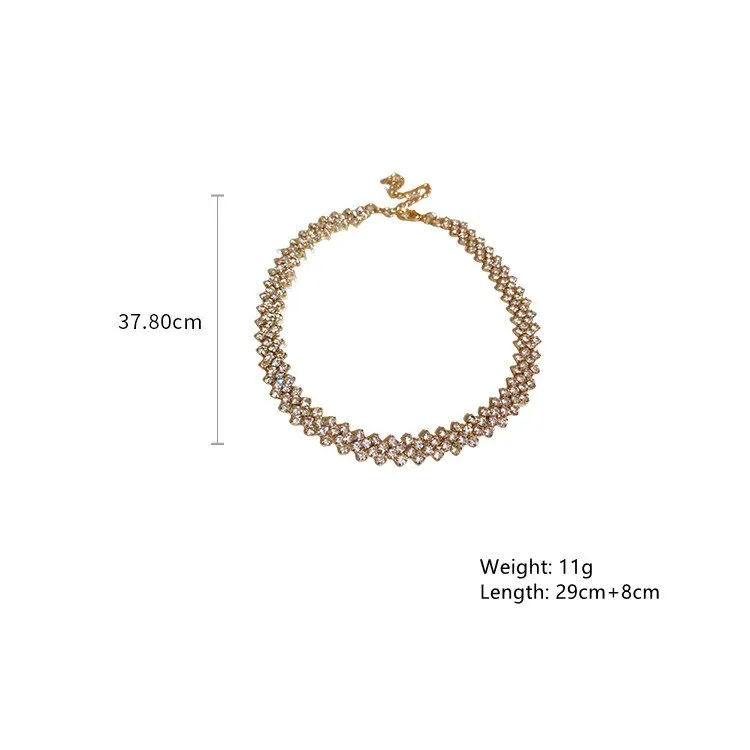 Fashion Gold Color Rhinestone Choker Necklaces for Women