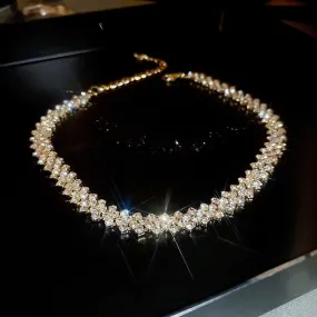 Fashion Gold Color Rhinestone Choker Necklaces for Women