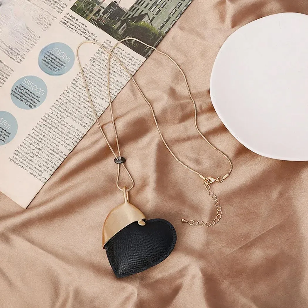 Fashion Heart Pendant Long Chains Colar Necklace Vintage Jewelry for Women