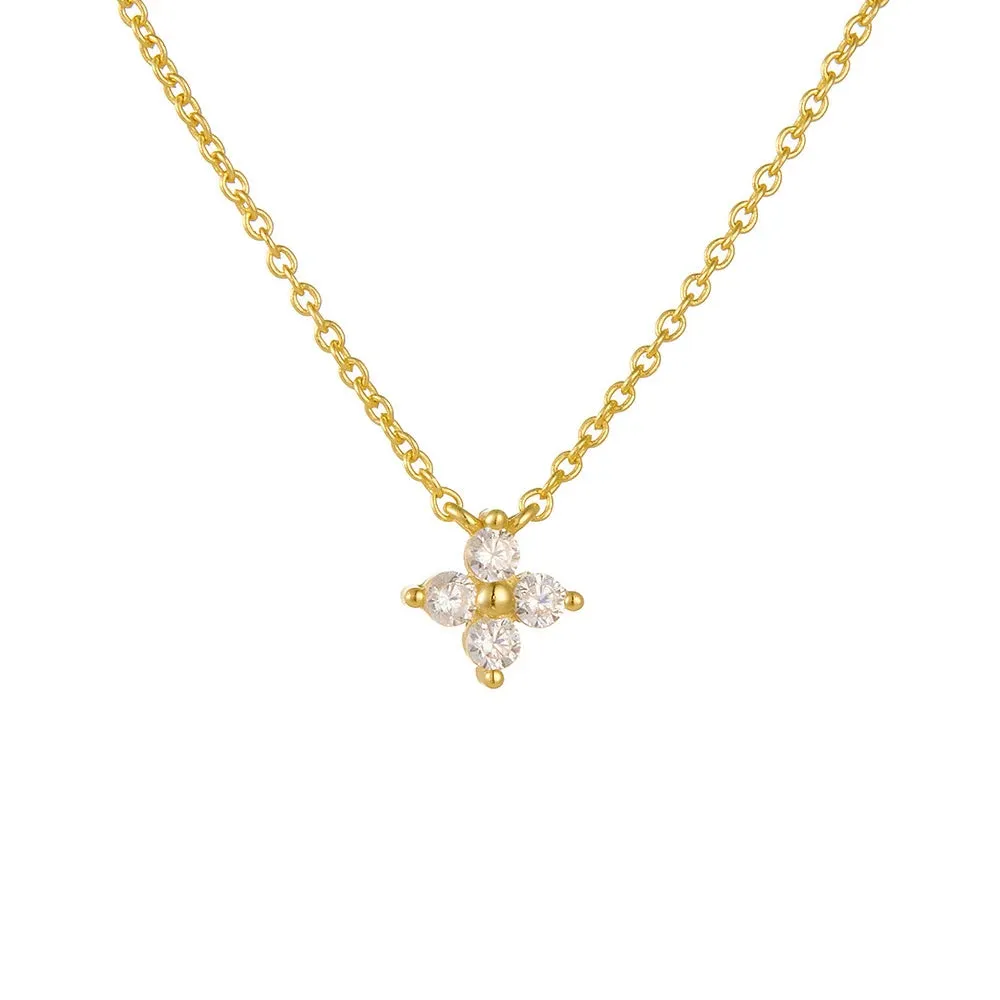 Fashion Tiny Flowers Dainty Necklace Gold Silver Color Choker for Women Stylish Stainless Steel Pendant Jewelry Gifts