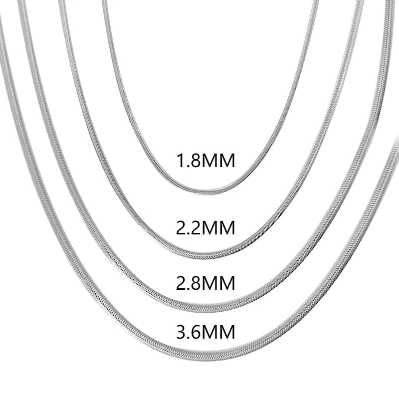 Fashion Unisex Snake Chain Women Necklace Choker Stainless Steel Herringbone Gold Color Chain Necklace for Women Jewelry Gift
