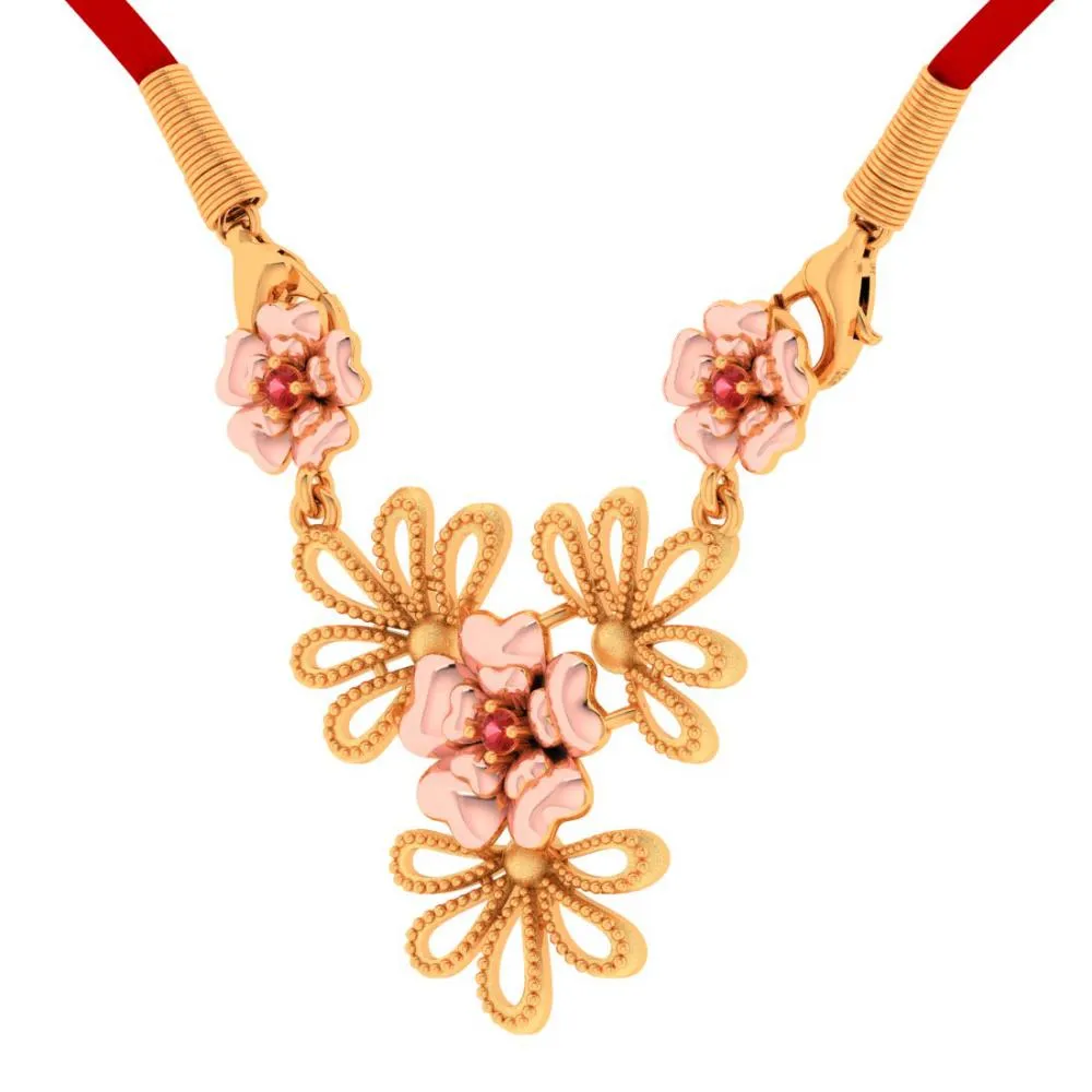 Floral Designed 18k Gold Necklace