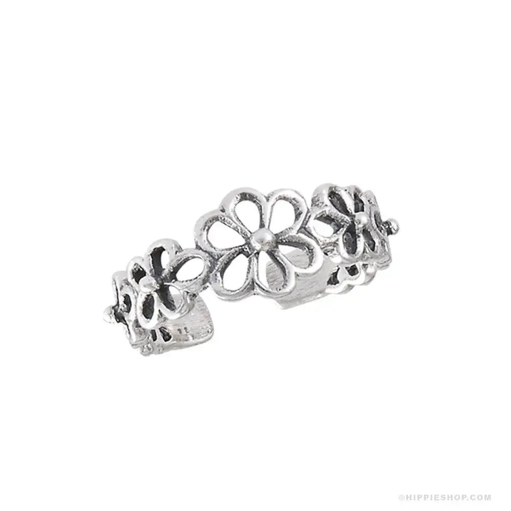 Flower CutOut Sterling Silver Toe Ring
