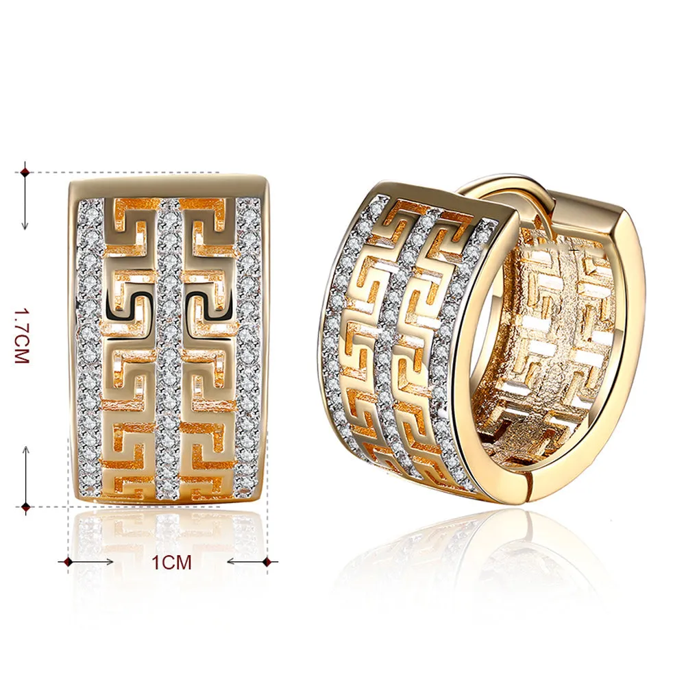 French Twist Design Huggie Earring in 18K Gold Plated