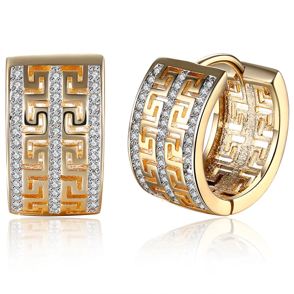 French Twist Design Huggie Earring in 18K Gold Plated